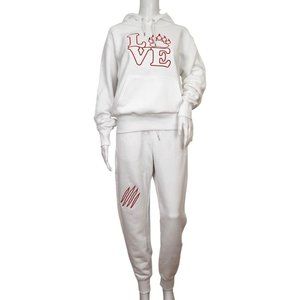 YJGLAM Women Outfit Sets a Love Word Desing Sleeve Long White Color Sz S G9